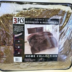 Sunrise Brown Shaggy, Fluffy, Borrego Bedding Set